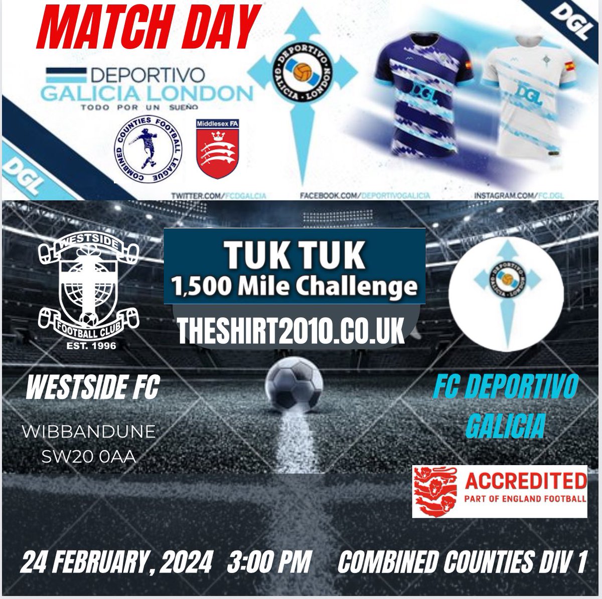 FCDGalicia's tweet photo. It’s match day and we have a mid table encounter waiting for us at Wibbandune as we face @WessideFc_ in the @ComCoFL Should be a tight game and battle for the 3 points. #DGL https://t.co/V6GocMG5zn
