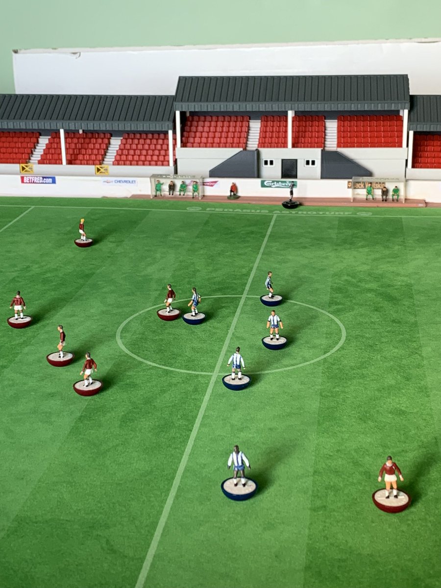 regorbell's tweet photo. Finally got my stadium somewhere near finished thanks to subbuteo mill for the floodlights https://t.co/zpazvwmxKh