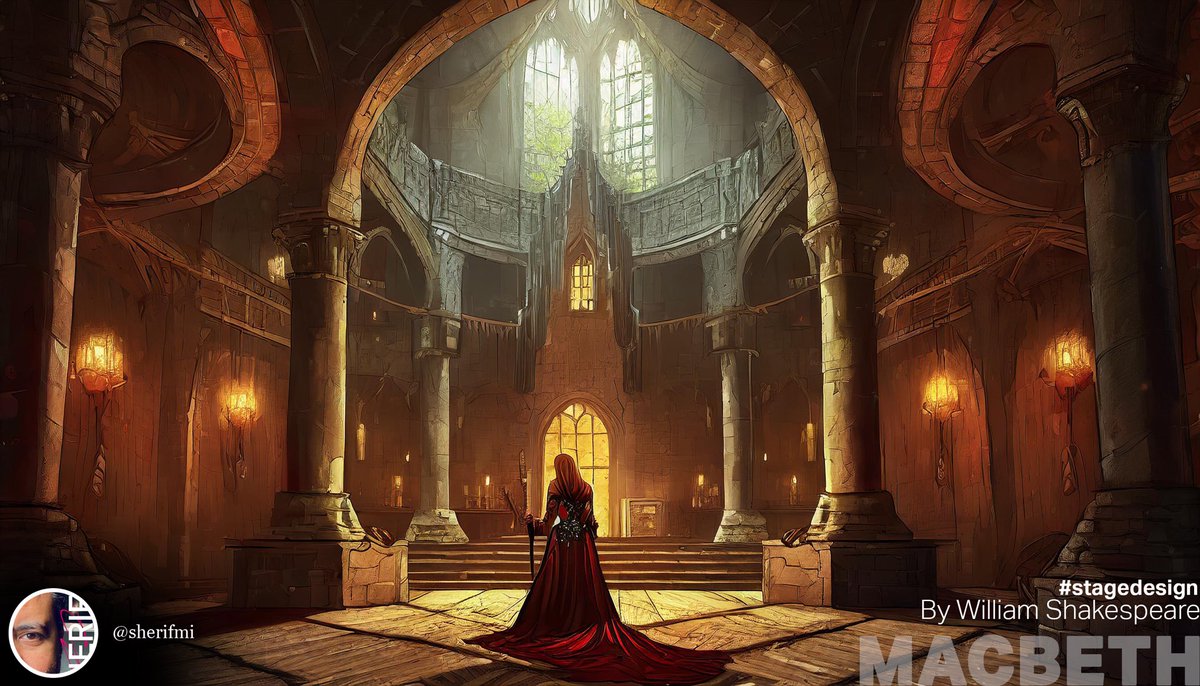 sherifmi's tweet image. Stage Design for “MACBETH” (Inside/outside  Macbeth’s Castle)
By William Shakespeare❤
#scenography #stagedesign #performancedesign #ai #scenographie #escenografia #decor #instastage #instatheatre #artist  #designideas #theatrelife #theatrelovers
#Expressive_Arts #finearts #decor