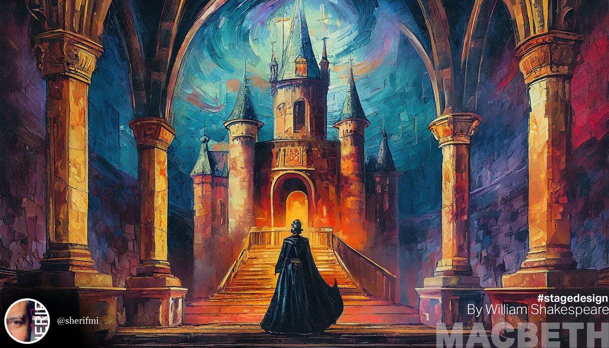 sherifmi's tweet image. Stage Design for “MACBETH” (Inside/outside  Macbeth’s Castle)
By William Shakespeare❤
#scenography #stagedesign #performancedesign #ai #scenographie #escenografia #decor #instastage #instatheatre #artist  #designideas #theatrelife #theatrelovers
#Expressive_Arts #finearts #decor