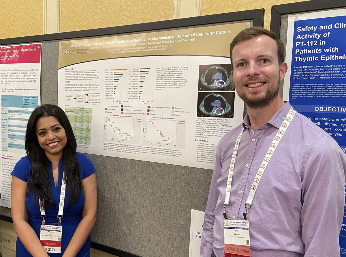 Had such a great time reviewing the wonderful science @IASLC #TTLC24 poster session.
The energy of the #younginvestigators was infectious.
 
Photos here of three of my poster mentees. 
The future of #lungcancer #research looks bright!

@lcsmchat #LCSM #SCLC @IcahnMountSinai