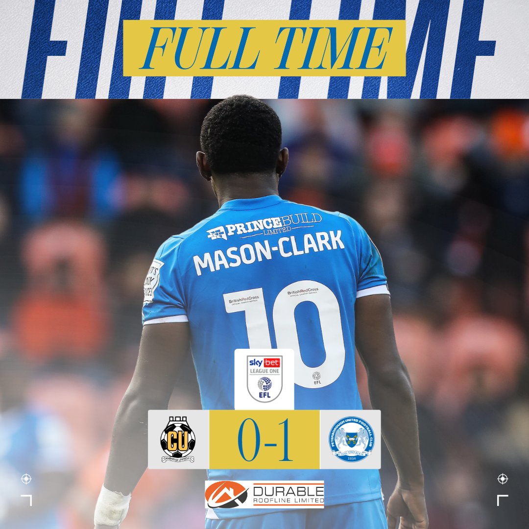 Three games against the U's this season.

Three wins. 

Cambridgeshire is blue. Was it in any doubt?

Full-time brought to you by Durable Roofline.

🟡 0-1 🔵 | #pufc