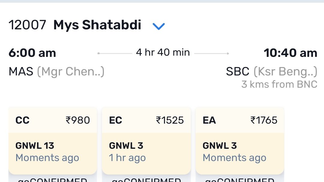 SAjayGanesh's tweet photo. Got ripped off by Railways with Rs. 1800 for their "Executive Anubhuti" class which did not have any of the conveniences advertised for EA class. 
Essentially twice as much as regular Chair Car. 
Also no bill provided for on-board breakfast purchase. 
@RailMinIndia  @RailMadad https://t.co/pqek36gyak