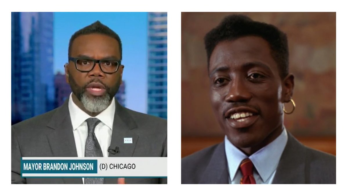 Has anyone noticed that Chicago Mayor, Brandon Johnson's haircut resembles  the Haircut of the Nino Brown Character that Actor Wesley Snipes portrayed  in the movie, New Jack City? I didn't know what, image size:1200x675