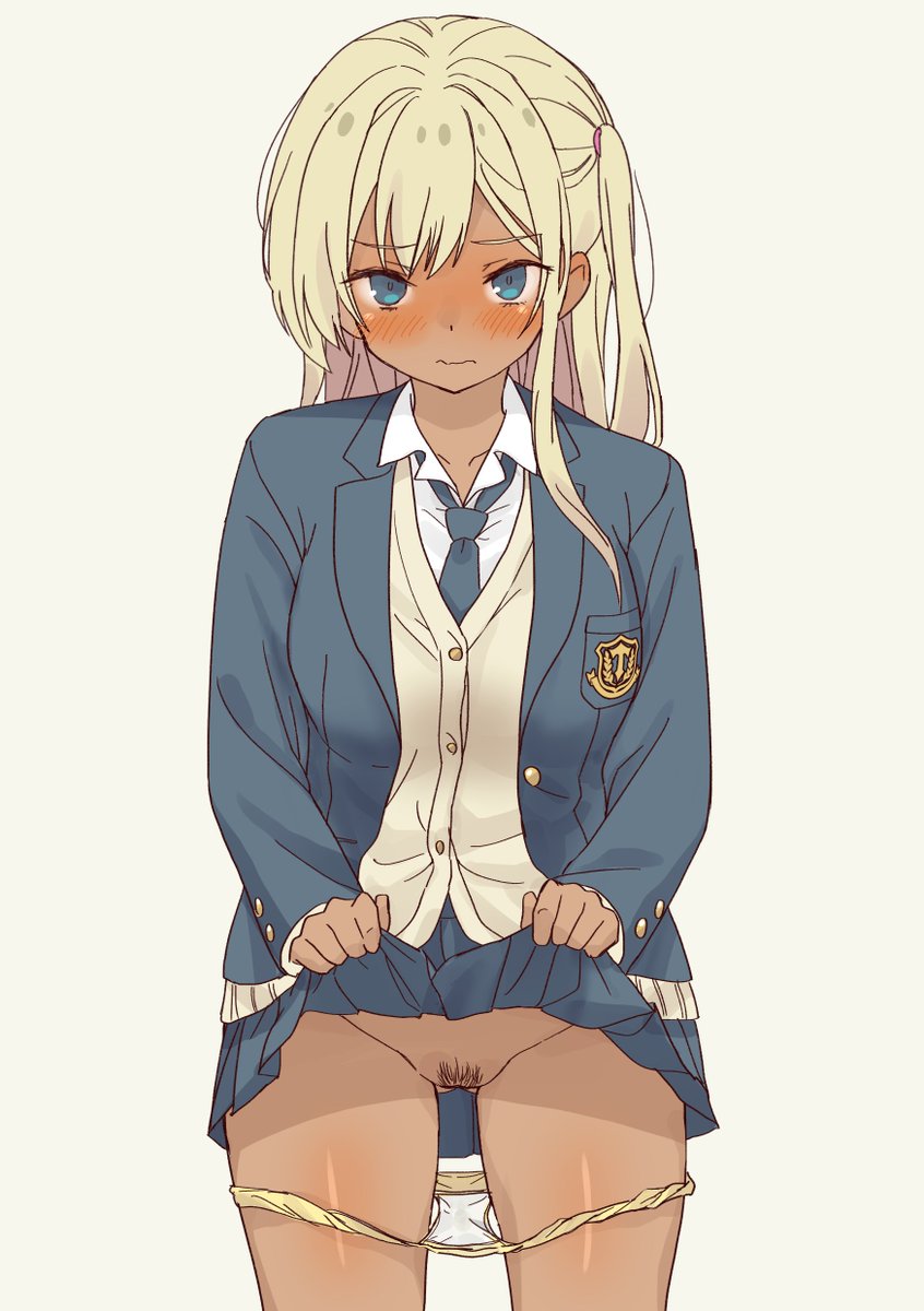 #これを見た人はぱんつを見せているキャラクターのイラストを貼れ 
うちのギャルいつも制服の下に水着着てるのでパンツ絵があまりない 