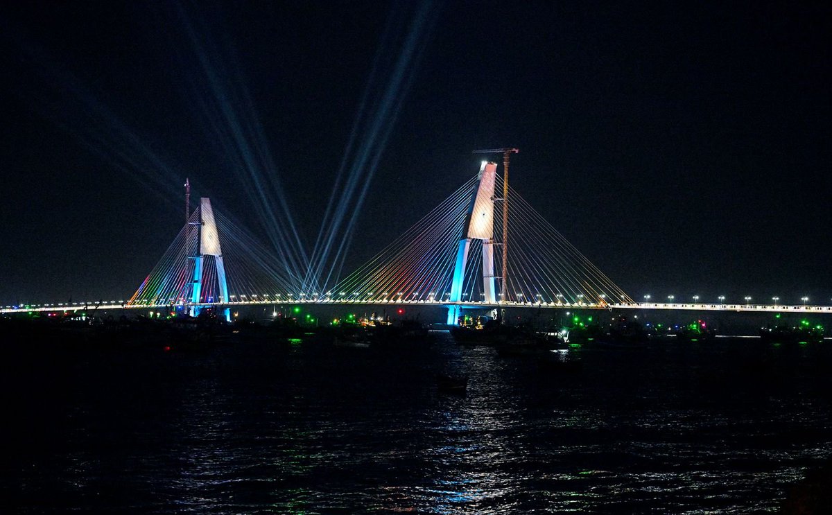 narendramodi's tweet photo. Tomorrow is a special day for Gujarat’s growth trajectory. Among the several projects being inaugurated is the Sudarshan Setu, connecting Okha mainland and Beyt Dwarka. This is a stunning project which will enhance connectivity. https://t.co/Pmq2lhu27u