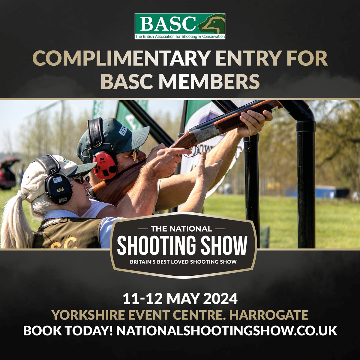 We'll be running a BASC shotgun shooting line at the @National_shoot Show? You will be able to smash your first clays or improve your skills with qualified BASC shotgun coaches. Don't forget to get your complimentary tickets to the show: orlo.uk/SIGN_UP_HERE_t…