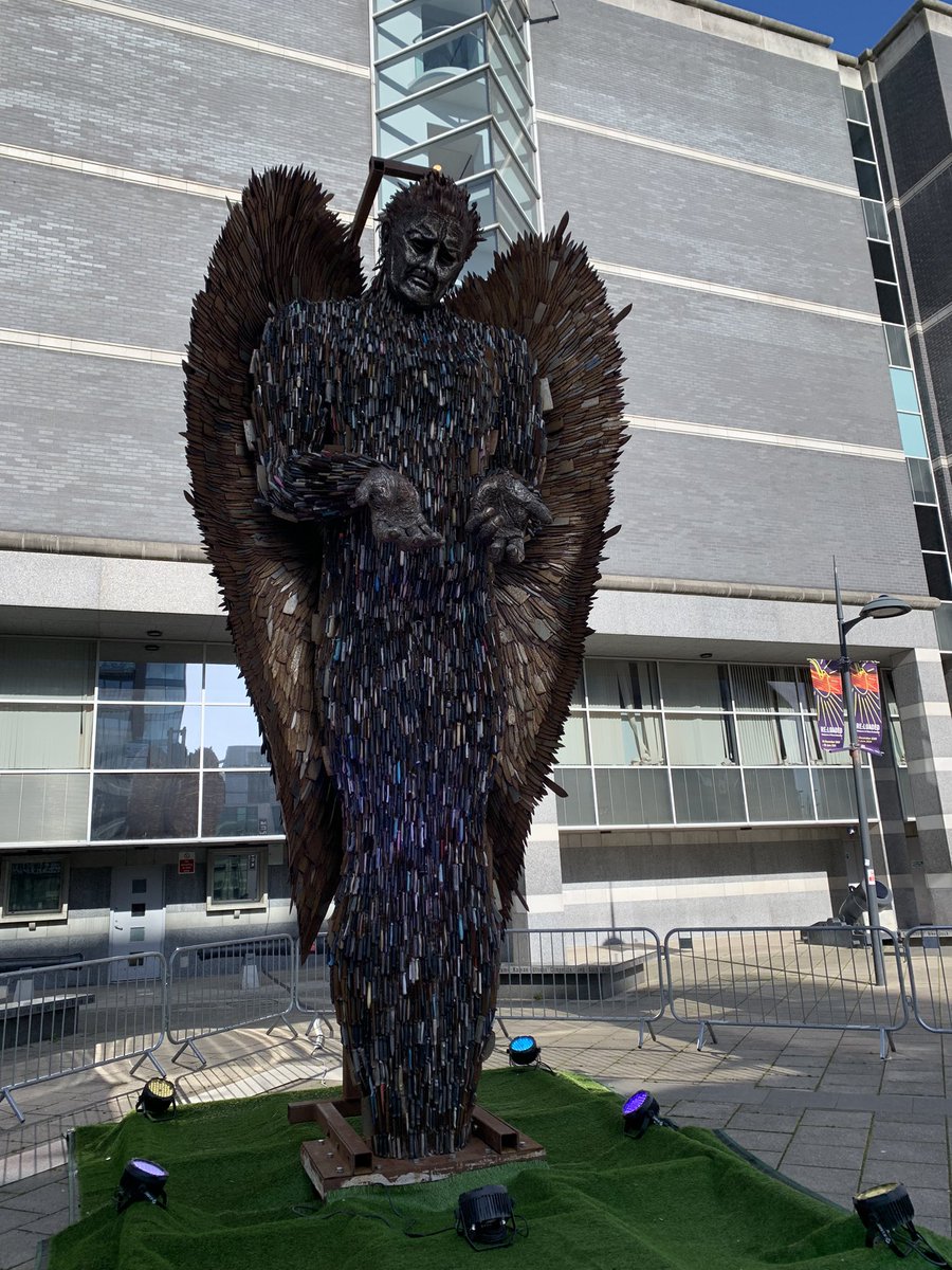I cycled to the Royal Armouries this morning to view the Knife Angel, it’s a really thought provoking piece and well worth a visit