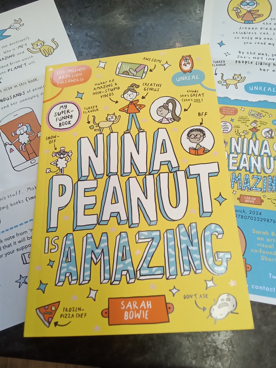 #Bookpost Thanks to Kiran @scholasticuk for this advance copy of #NinaPeanutIsAmazing @bowie_sarah . Loving all the graphics arriving.