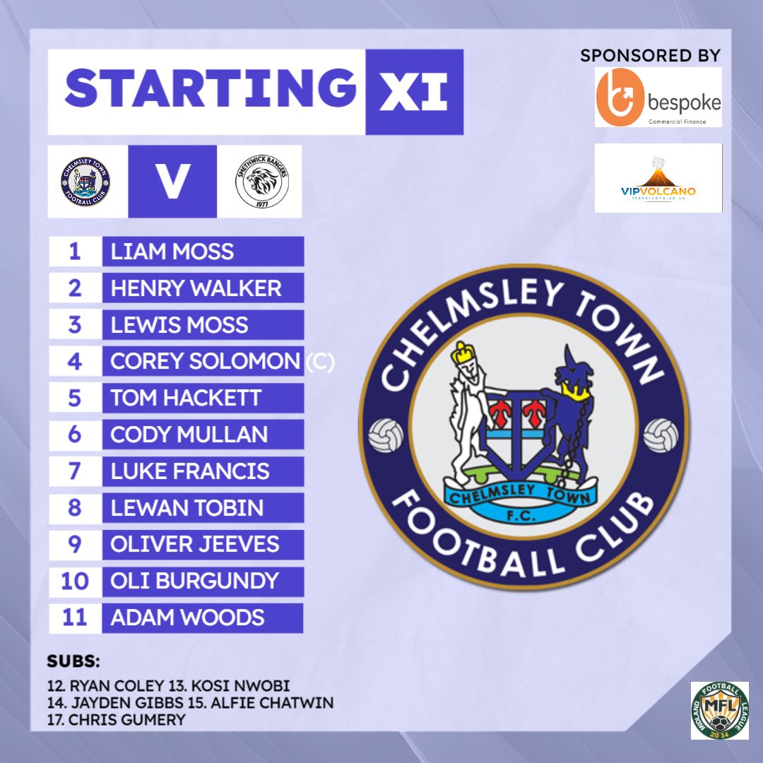 TEAM NEWS

Heres how Chembo lineup for today’s game v <a href="/SmethwickRFC77/">Smethwick Rangers FC ⚽️</a> 

#Chembo 🔵⚪️