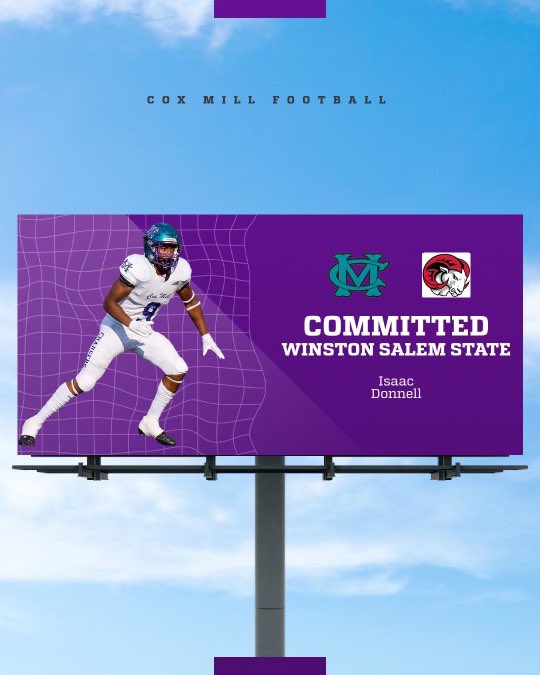 Isaac Donnell (@isaacdonnell3) on Twitter photo I am truly blessed to announce that I have committed to <a href="/WSSURamFootball/">WSSU Rams Football</a> Thank you to everyone who has helped me on the way <a href="/coxmillftbl/">CMHS Football</a> <a href="/Coach_BHolmes/">Breon Holmes</a> <a href="/Coach_Sheets1/">Coach Sheets</a> #AGTG I am truly blessed to announce that I have committed to <a href="/WSSURamFootball/">WSSU Rams Football</a> Thank you to everyone who has helped me on the way <a href="/coxmillftbl/">CMHS Football</a> <a href="/Coach_BHolmes/">Breon Holmes</a> <a href="/Coach_Sheets1/">Coach Sheets</a> #AGTG