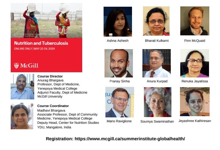 Great opportunity to learn about how to tackle malnutrition and tuberculosis from amazing experts like ⁦@dranuragb⁩ ⁦@dr_madhavib⁩ ⁦@doctorsoumya⁩ ⁦@M_Raviglione⁩ and ⁦@Pranay_md⁩ mcgill.ca/summerinstitut…