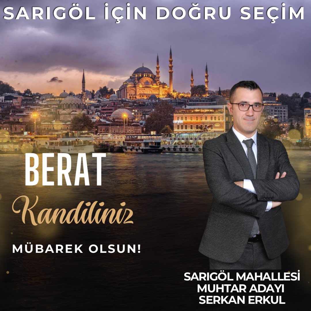Dua Eder Dua Beklerim🤲🤲🤲

Birlik ve Beraberliğimiz Daim olsun BERAT Kandilimiz Mübarek olsun inşallah 🙏 

Sarıgöl Mahallesi Muhtar Adayı 
Serkan ERKUL
