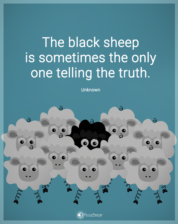 TrainingMindful's tweet photo. “The black sheep is sometimes the only one telling the truth.” https://t.co/2Oy2WyDUFj