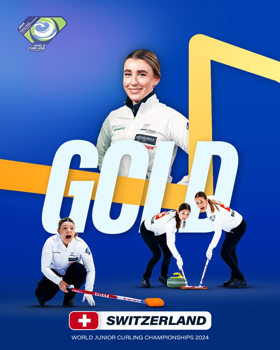 worldcurling's tweet image. Many congratulations, Switzerland 🇨🇭, on winning the World Junior Curling Championships 2024 undefeated!  🏆 

Huge achievement! 👏👏👏 

#Curling #WJCC