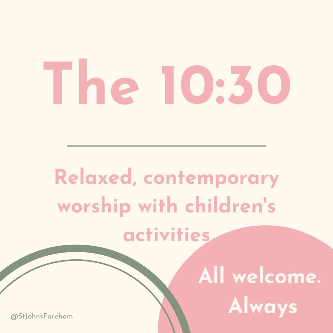 We're looking forward to seeing you tomorrow! Both services at 9am and 10.30 are communion, and the 10.30 has children's activities. Everyone is always welcome at St John's!