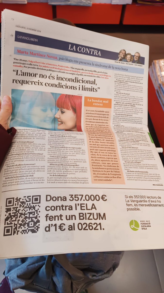 Dalmaus (@dalmaus) on Twitter photo És inmensament difícil. És meravellosament possible.
Avui a <a href="/LaVanguardia/">La Vanguardia</a>
<a href="/fmiquelvalls/">Fundació Catalana d'ELA Miquel Valls</a> <a href="/ildeoli/">ildeoli</a> <a href="/jcul11/">Juan Carlos Unzue</a> És inmensament difícil. És meravellosament possible.
Avui a <a href="/LaVanguardia/">La Vanguardia</a>
<a href="/fmiquelvalls/">Fundació Catalana d'ELA Miquel Valls</a> <a href="/ildeoli/">ildeoli</a> <a href="/jcul11/">Juan Carlos Unzue</a>
