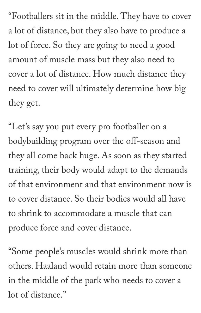 A pleasure to contribute to an article by @SarahShepSport in @TheAthleticFC which discusses the size of Haaland’s leg muscles 💪🦵⚽️ 🥅 theathletic.com/5271080/2024/0…