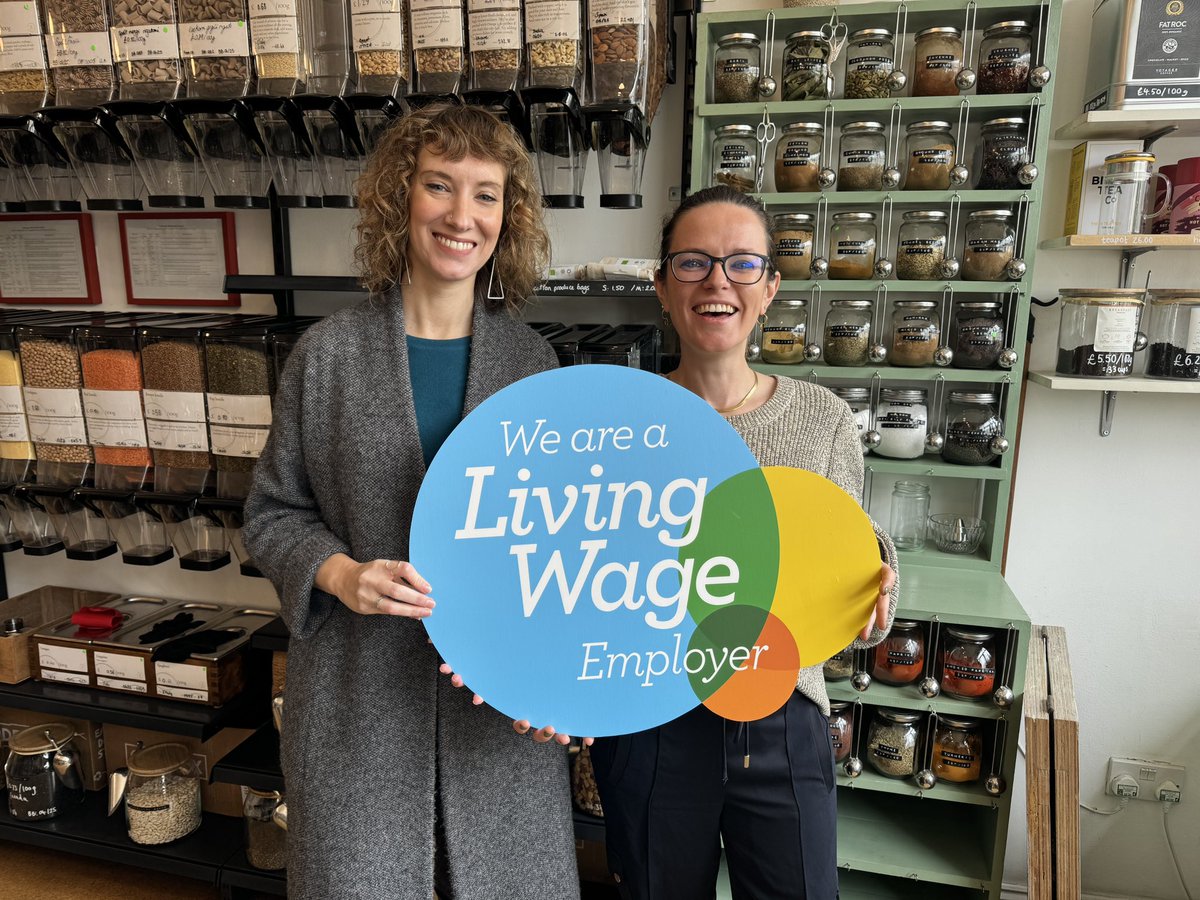 Love having a great big @LivingWageUK photo of us @InGdCompany_Org now! Spent a great morning with @lb_southwark at our local Living Wage zero waste store this week. My no 1 best action for any business wanting to be more ethical. Super proud to be one of them!