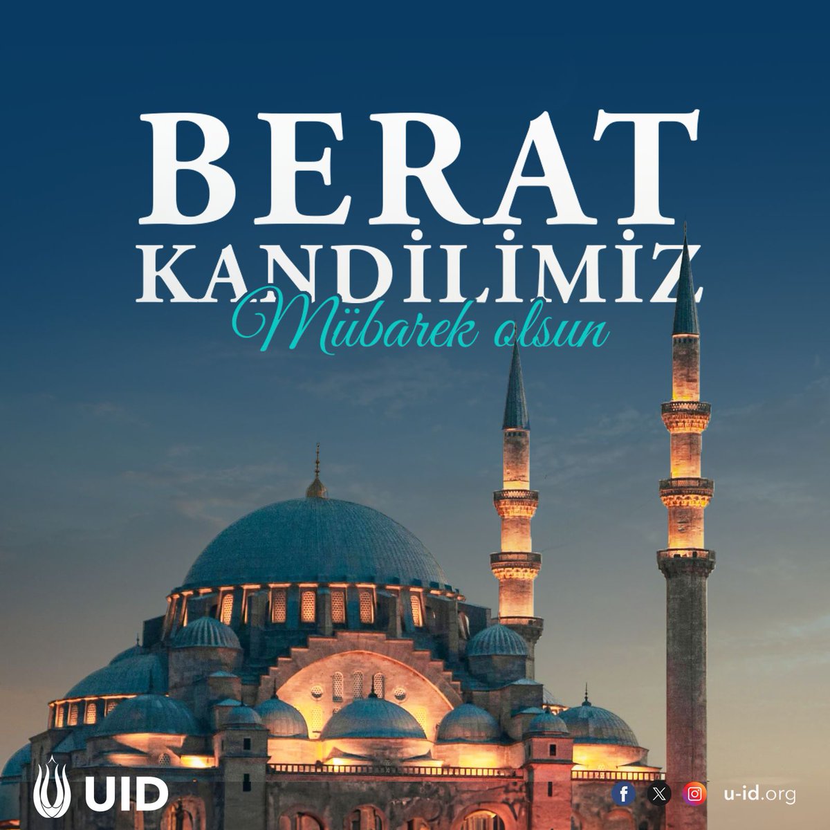 🇹🇷 Berat Kandilimiz mübarek olsun. Bu gecede tüm duaların kabul, günahların affolmasını dileriz. 🇩🇪 Allen Muslimen wünschen wir eine gesegnete Beraat-Nacht. 🇬🇧 We wish all Muslims a blessed and peaceful Berat night. #UID #uid20yaşında