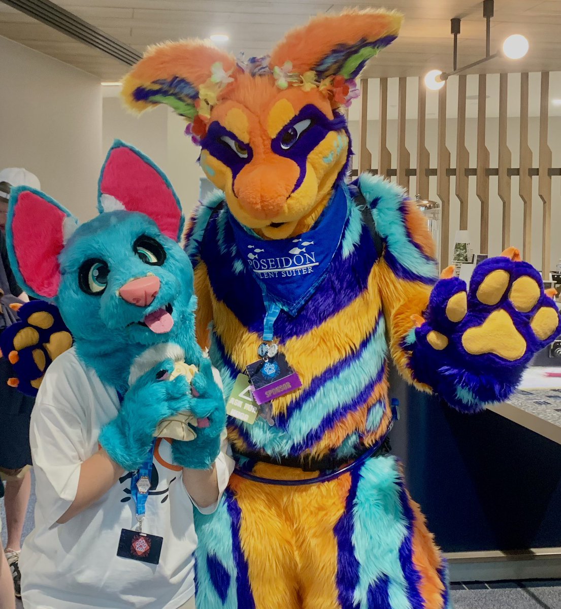 PANTHERZZ_'s tweet photo. Jade and some really lovely peeps!

If you know the suiter please tag them 🤍
@MelbFurryEvents #MFC2024 #fursuit https://t.co/FGTEGNOeEn