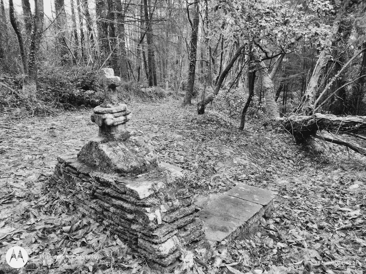 ThiChaplain's tweet photo. Une #fontaine qui se trouve au-dessus de l'église de #Caurel (après c'est la RN164). À côté y a un calvaire. https://t.co/5Yz6mL8bvz