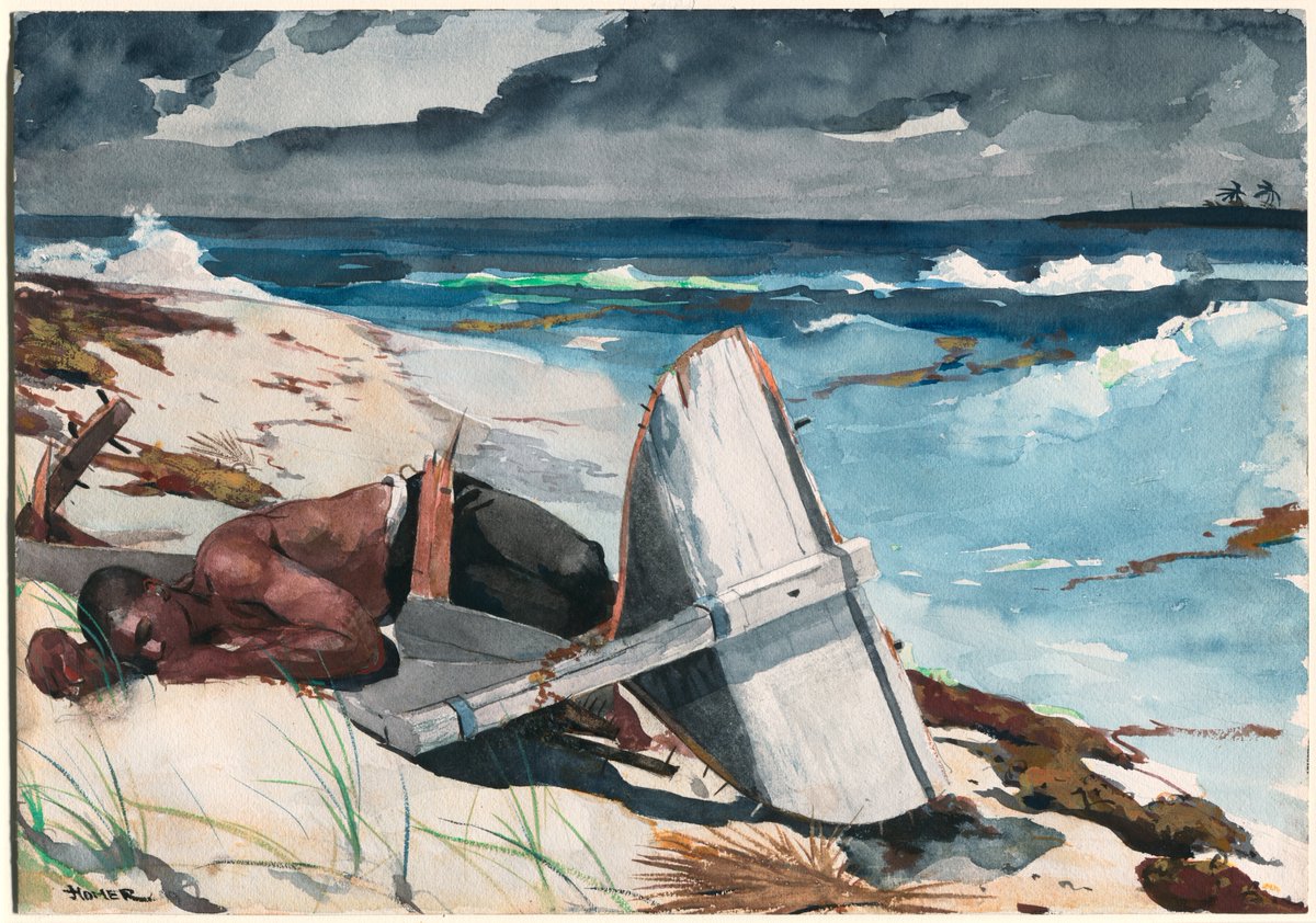 'Talent! There's no such thing as talent. What they call talent is nothing but the capacity for doing continuous hard work in the right way. - Winslow Homer' Homer was born #onthisday in 1836 Winslow Homer - After the Hurricane, Bahamas, 1899, The Art Institute of Chicago