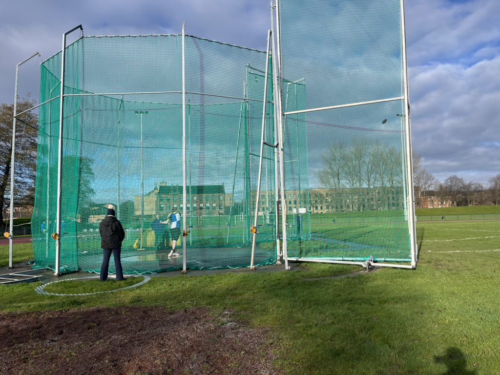 Crownpoint is back! Thanks to @Glasgow_Sport for investing in a new cage! Brilliant day for our Winter Long throws!