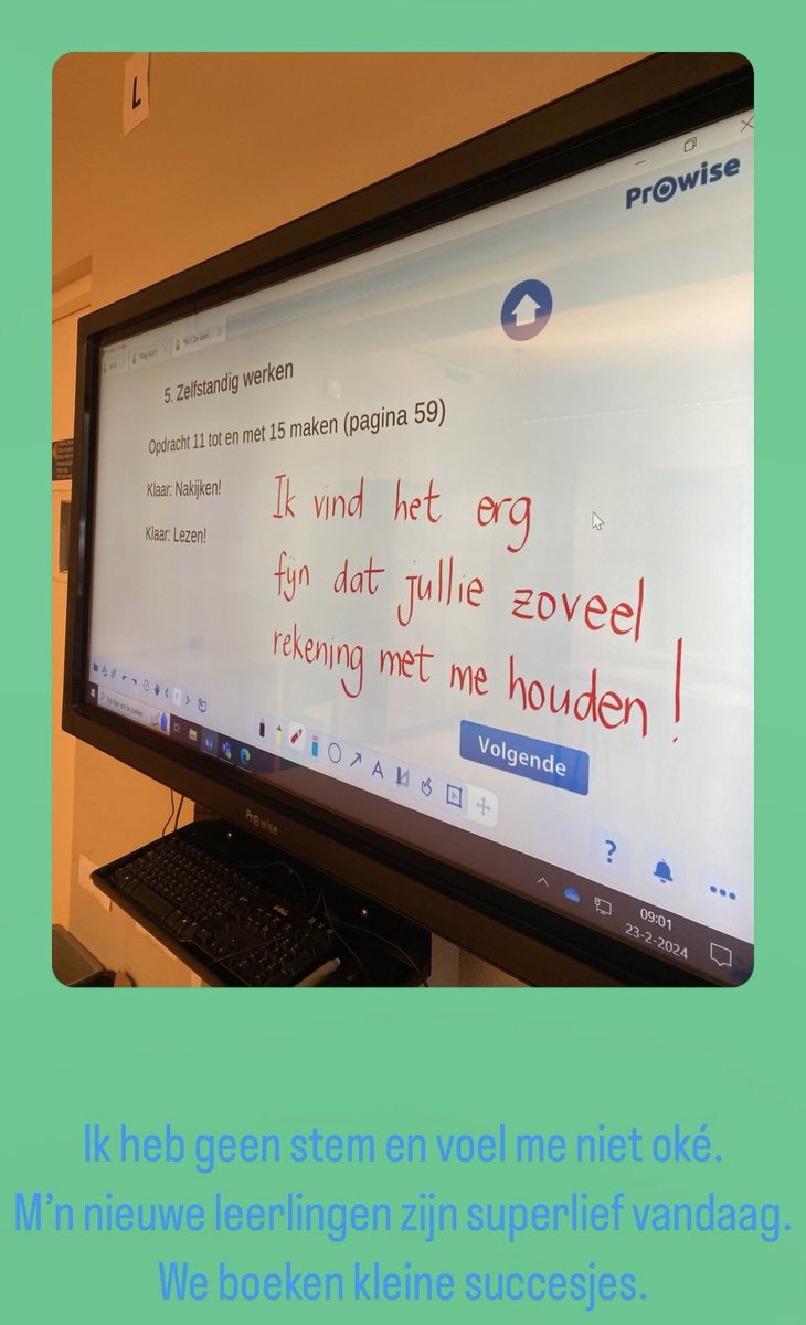 1974marjolein's tweet image. Kleine succesjes boeken.
Een relatie opbouwen.
Aanwezigheid.
Samenwerken.
Het ècht zien van de ander.
Mijn nieuwe leerlingen hebben me zó geholpen, toen ik gisteren zonder stem voor de klas stond.
Ook dàt is werken in het #VMBO binnen het #VSO.
Vertrouwen, geloven & samen lachen!