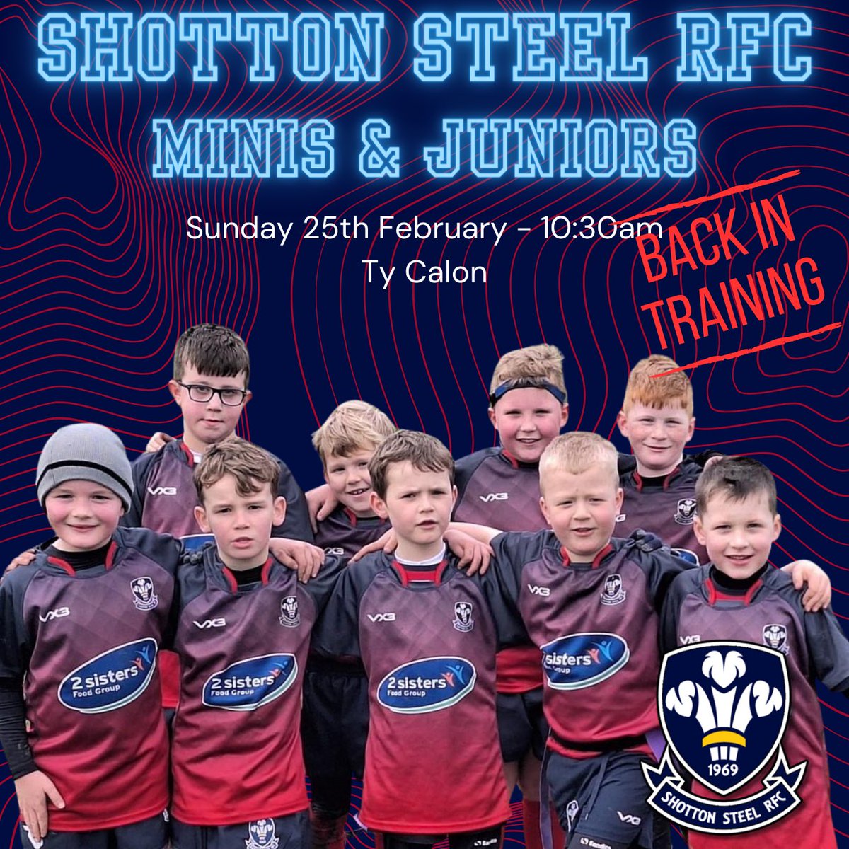 🌟 Super Shotton Steel Minis &amp; Juniors are Back In #Training this week 

🏉 want to give #rugby a #try, come down and join in! 

📍Ty Calon, Shotton 

🕥 10:30 - 12:00