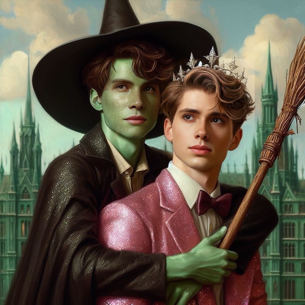 An AU nobody asked for but since the Wicked movie is coming out this year, here’s a #Larllow AU where #SebastianSallow is Elphaba and #AndrewLarson is Glinda. 🫣✨

Apps used: Bing AI, InsightFaceSwap, FaceApp, FaceTune

#MyEdit #AIGenerated #HogwartsLegacy