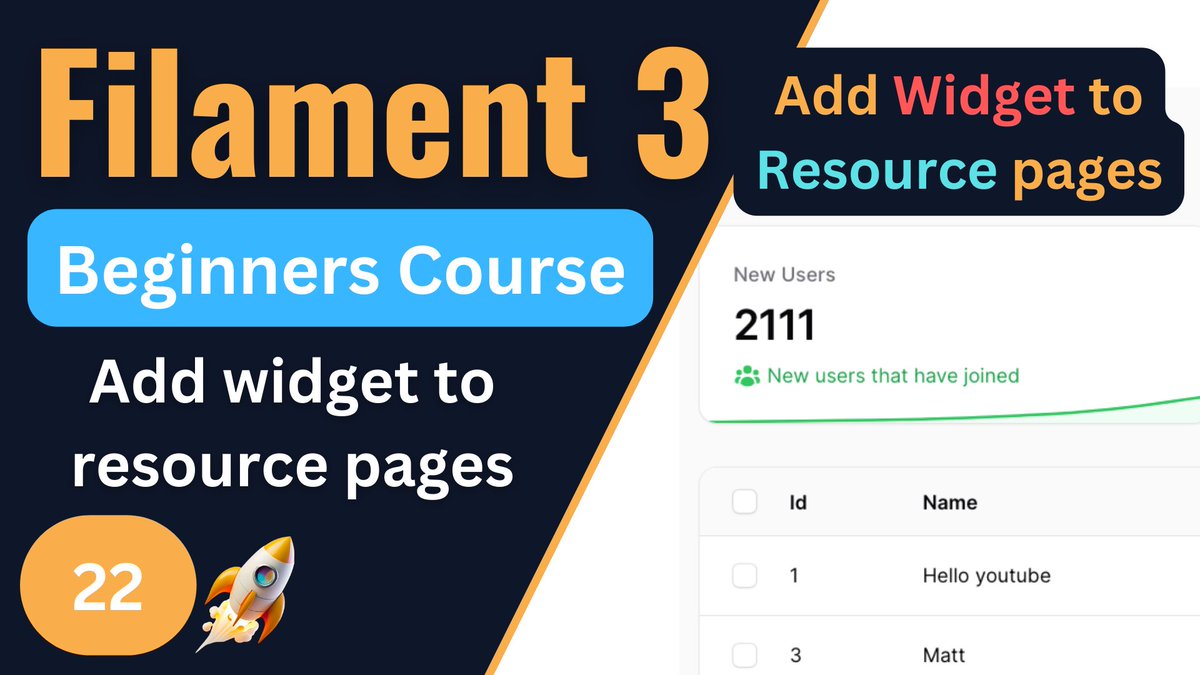CodeYelo's tweet photo. New Filament 3 video:

Add widgets to resource pages 
https://t.co/lcRhb1zq9J https://t.co/g036VHpSFl