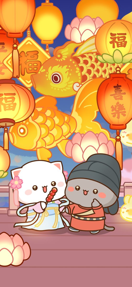 PeachLovesGoma's tweet photo. 🏮 It's the Lantern Festival! (ˊᵒ̴̶̷̤ꇴᵒ̴̶̷̤ˋ) 

Time to light up the night (and eat some yummy tangyuan 😹).

Peach and Goma wish you a Bright and Happy Lantern Festival! 🏮🎉

#HappyLanternFestival https://t.co/0ZEdDl7UQo