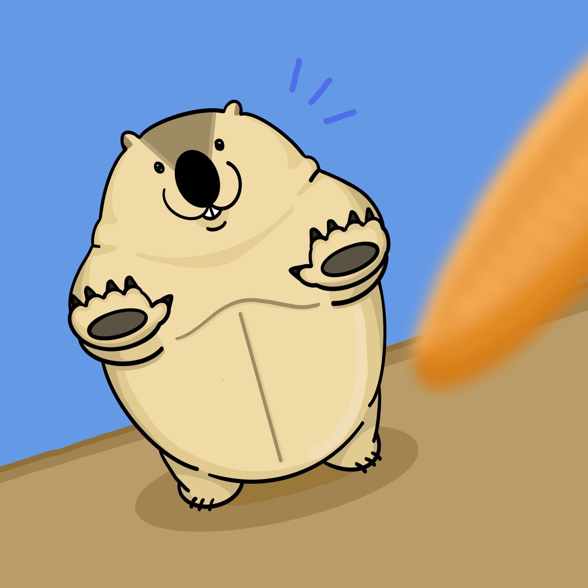 短い手を精いっぱい伸ばしてえさをねだるマーモット
#marmot #マーモット #動物イラスト #動物好きとつながりたい