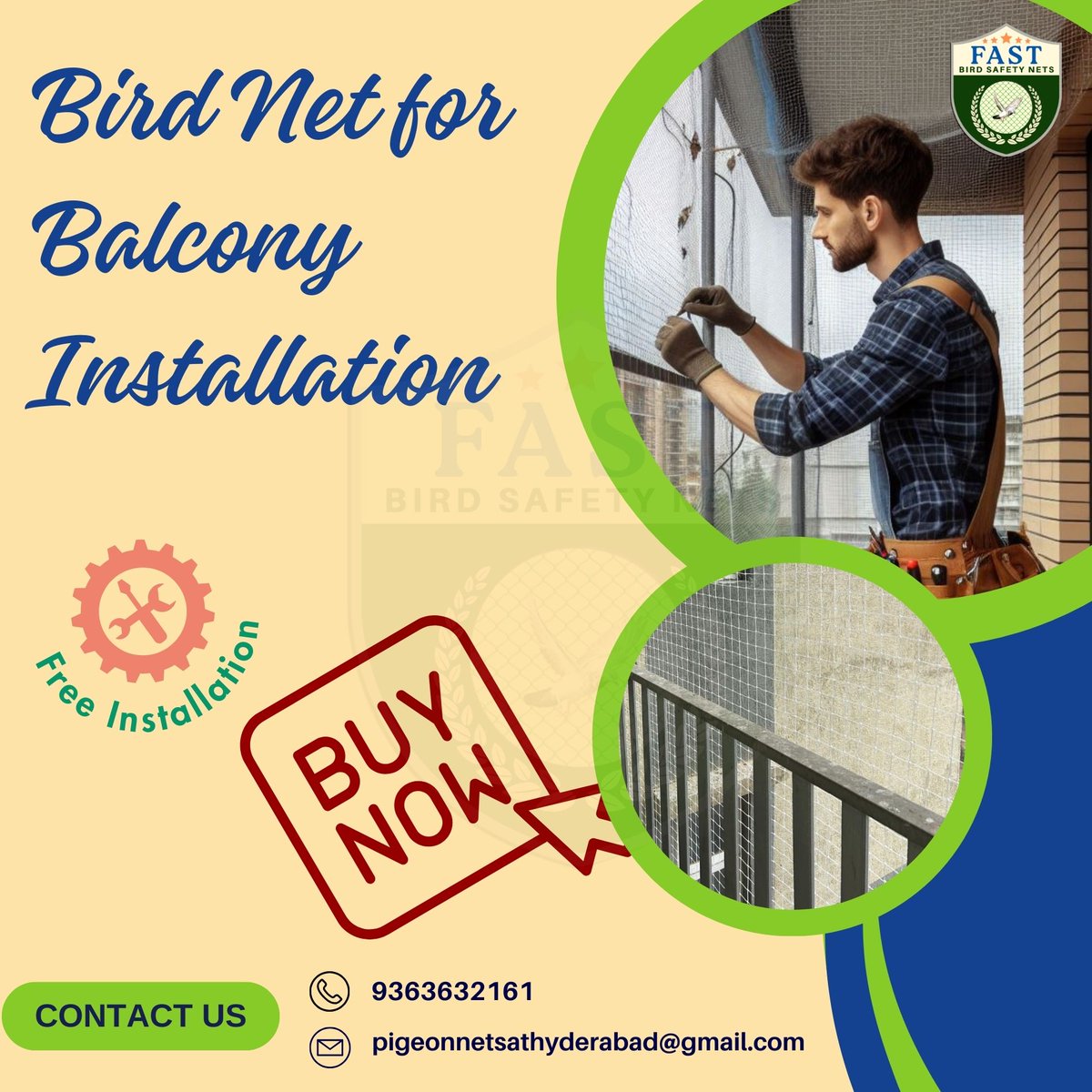 AtNets35955's tweet image. Keep your balcony clean and bird-free with a professional bird net installation from Fast Safety Nets. Contact us at 9363632161 to schedule your installation today! #BirdNet #BalconyProtection #FastSafetyNets
pigeonnetshyderabad.com/anti-bird-nett…