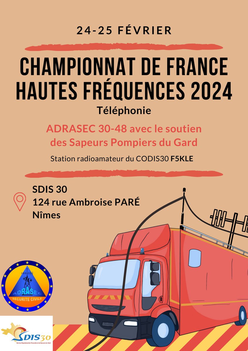 La station du CODIS30 F5KLE est active depuis ce matin 7h depuis le SDIS30 à Nîmes En plus des contacts pour la coupe du REF #radioamateur, discussions et présentations des moyens radio ADRASEC et SDIS aux JSP de passage ce matin