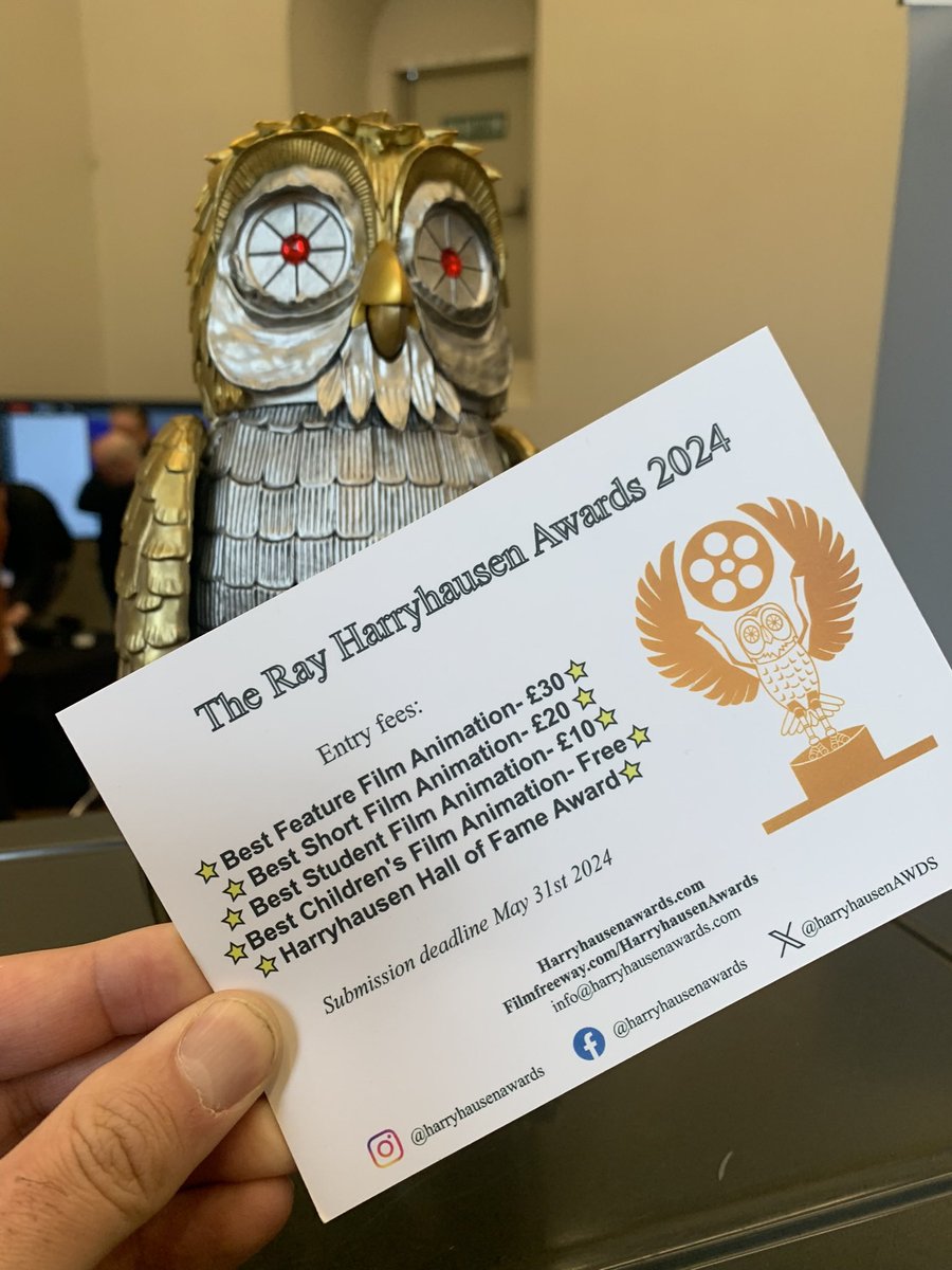 FILMMAKERS Don’t forget that the @HarryhausenAWDS have reduced their entry fees for 2024. Bubo the Owl approves! #callforentries