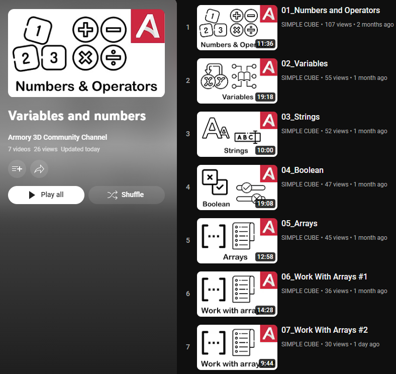 ArmoryCommunity's tweet photo. If you are new to game dev then I recommend you check out this tutorial series https://t.co/OLmaSiQX9Q about variables and arrays in #armory3d and can help you learn about game dev in general #gamedev #IndieDevs #learning #tutorials #haxe #blender3d https://t.co/37zk0FTTGg
