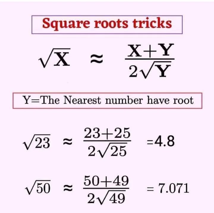 Rainmaker1973's tweet image. A square root approximation