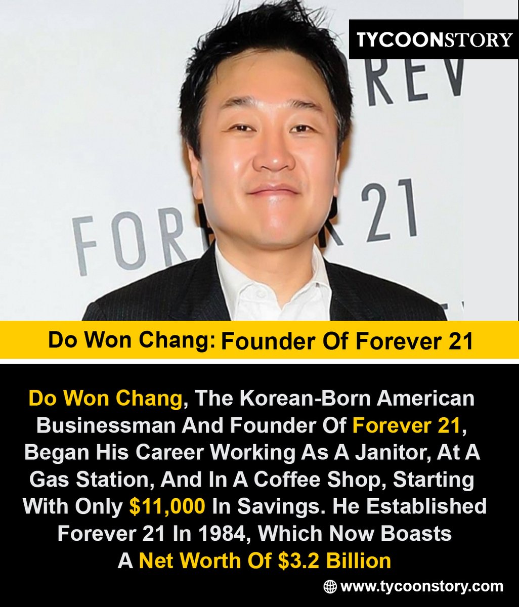 Do Won Chang: Founder Of Forever 21

#DoWonChang #Forever21 #FashionIcon #Entrepreneurship #KoreanAmerican #BusinessFounder #RetailGiant #FashionIndustry #SuccessStory #InnovationLeader @Forever21 

tycoonstory.com