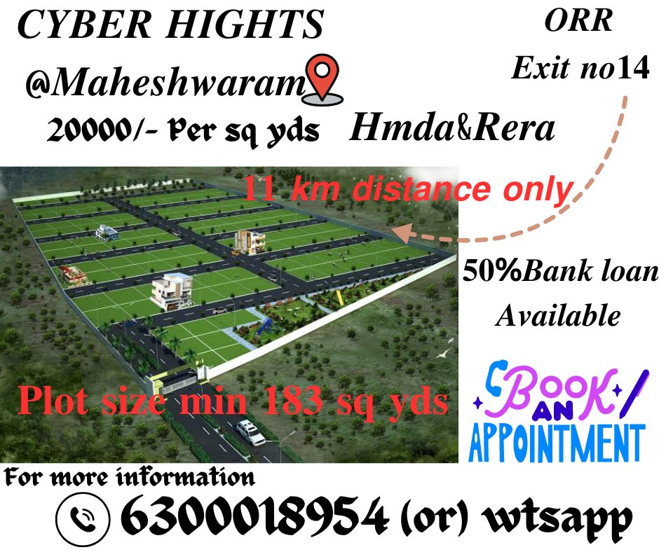 PavanPunna12's tweet photo. 𝐂𝐘𝐁𝐄𝐑 𝐇𝐄𝐈𝐆𝐇𝐓𝐒 @ 𝐌𝐀𝐇𝐄𝐒𝐇𝐖𝐀𝐑𝐀𝐌
•𝐇𝐌𝐃𝐀 &amp; 𝐓𝐒 𝐑𝐄𝐑𝐀 𝐀𝐏𝐏𝐑𝐎𝐕𝐄𝐃
•𝐏𝐀𝐑𝐊'𝐒 𝐖𝐈𝐓𝐇 𝐋𝐀𝐍𝐃𝐒𝐂𝐀𝐏𝐈𝐍𝐆
•𝐔𝐍𝐃𝐄𝐑𝐆𝐑𝐎𝐔𝐍𝐃 𝐄𝐋𝐄𝐂𝐓𝐑𝐈𝐂𝐈𝐓𝐘
•𝟏𝟎𝟎% 𝐕𝐀𝐀𝐒𝐓𝐔 𝐂𝐘𝐂𝐋𝐄 𝐓𝐑𝐀𝐂𝐊
𝐂𝐨𝐧𝐭𝐚𝐜𝐭 𝟎𝟔𝟑𝟎𝟎𝟎𝟏𝟖𝟗𝟓𝟒 https://t.co/i9aK4vqclZ