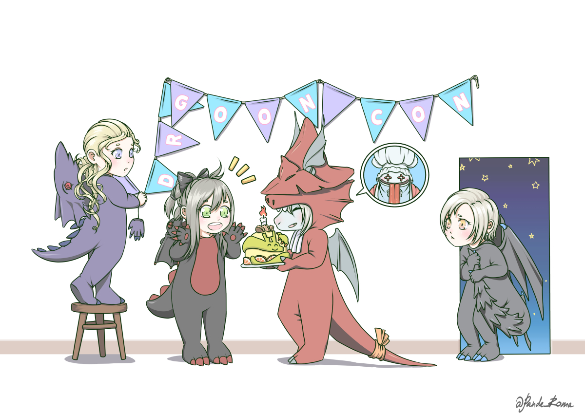 竜（騎士）の集い
ディオンくんも入れてあげて！
#カイン・ハイウインド　#アラネア　#フライヤ　#ディオン

FF2はやってないのでリチャードさんは欠席ということで😑