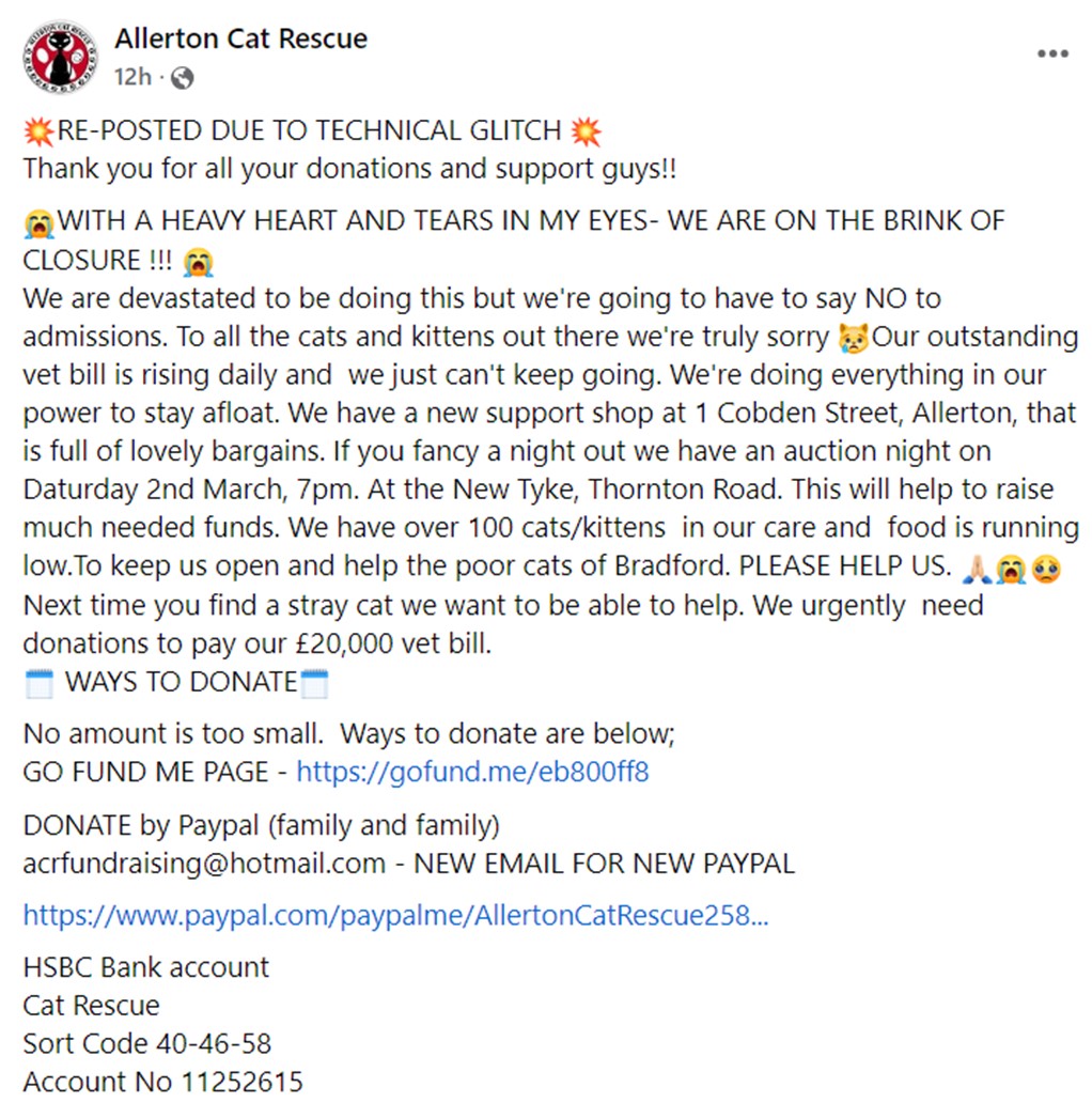 With the exception of helping Maximus' rescue a few years ago - we have never asked anyone to help a rescue - we are today.  My Auntie Jean helps run this rescue and they are desperate. <a href="/jeankevan1/">jean kevan</a> is amazing, the rescue is amazing.  Please help them if you can. Thank you. ♥️♥️