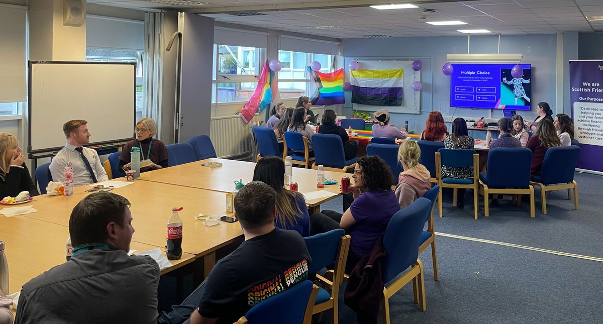 GovanHighSchool's tweet photo. Staff and pupils had fantastic day celebrating Purple Friday in support of the LGBTQ+ community 
💜🌈💜🏳️‍🌈
#inclusion # equality #visibility #lgbtcharter #rightsrespectingschool https://t.co/DTEu7ZHImR