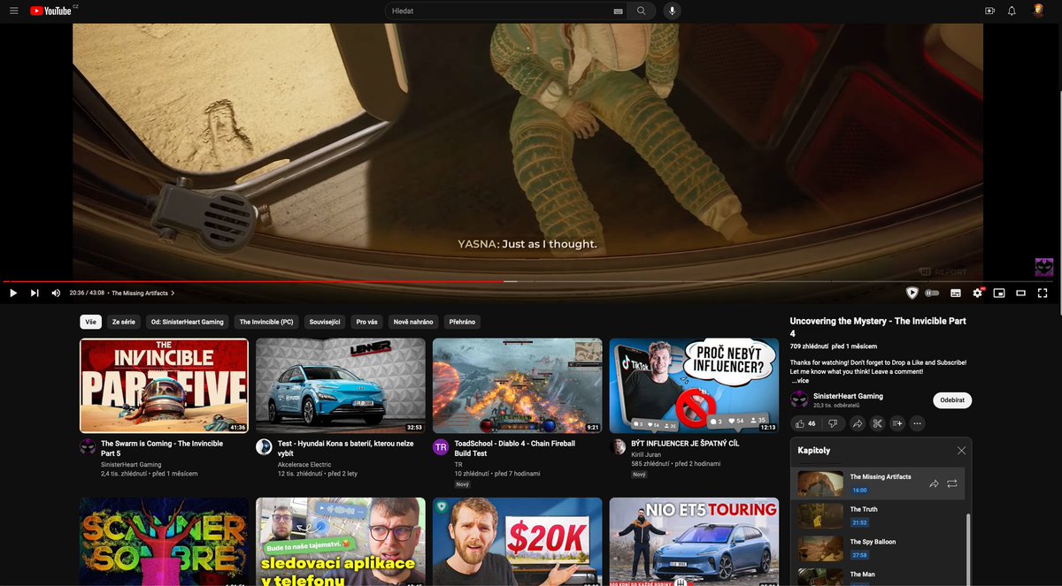 MartinSadovy's tweet image. Taky Vám @Youtube dal komentáře a popis videa do malého sloupečku v pravo pod video, zatímco pod přehrávačem jsou obří nevkusné náhledy navrhovaných dalších videí? #terribleUX