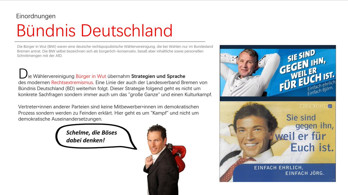 Der @weserkurier berichtet darüber, dass der Landesverband #Bremen von BuendnisDeutschland (BD) bei der 'in Teilen gesichert rechtsextremen' #AfD plagiiert. Abgesehen davon, dass es dort enge personelle Überschneidungen gibt, ist diese Erkenntnis nun wirklich kein Geheimnis.