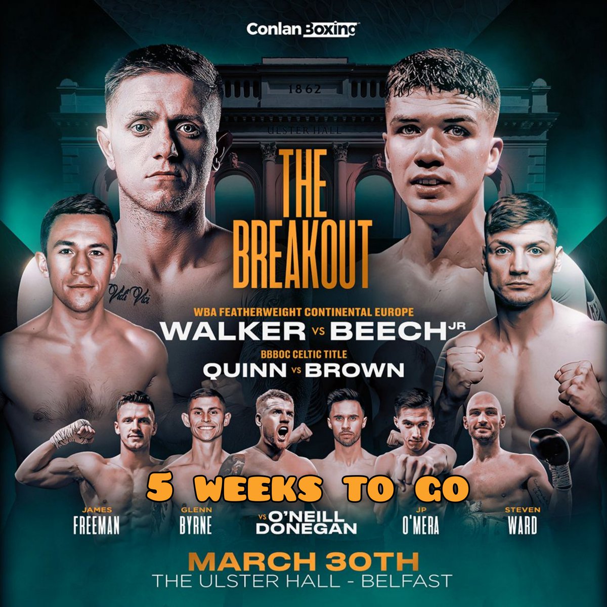 Boxing Tickets NI (@boxingticketsni) on Twitter photo 5 Weeks to go
@ConlanBoxing present "The Breakout" from the Ulsterhall
<a href="/KurtWalker7/">Kurt Walker</a> headlines against <a href="/JamesBeech97/">#teambeech</a> for the WBA Continental Europe Featherweight title
Expecting a few announcements in regards the show, which should drop within next few days
Grab your tickets 5 Weeks to go
@ConlanBoxing present "The Breakout" from the Ulsterhall
<a href="/KurtWalker7/">Kurt Walker</a> headlines against <a href="/JamesBeech97/">#teambeech</a> for the WBA Continental Europe Featherweight title
Expecting a few announcements in regards the show, which should drop within next few days
Grab your tickets