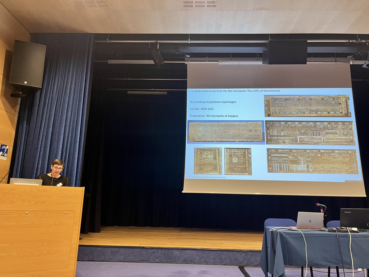 sarah_hany's tweet photo. Day 3 of #coffinsincontext conference .. it’s weekend but we can’t stop talking about the amazing ancient Egyptian coffins and the secrets they keep revealing ! @christs_college @FitzMuseum_UK https://t.co/hY6cAIdLLS