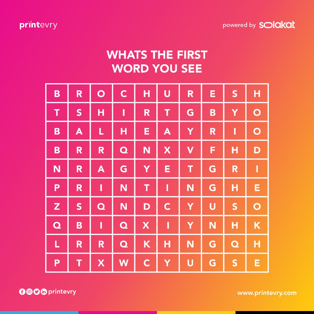 How many words can you bring out of the box?  Tell us in the comments 🤓

Let's go!👇
 
#Printevry #PrintingandBranding #WordPuzzle