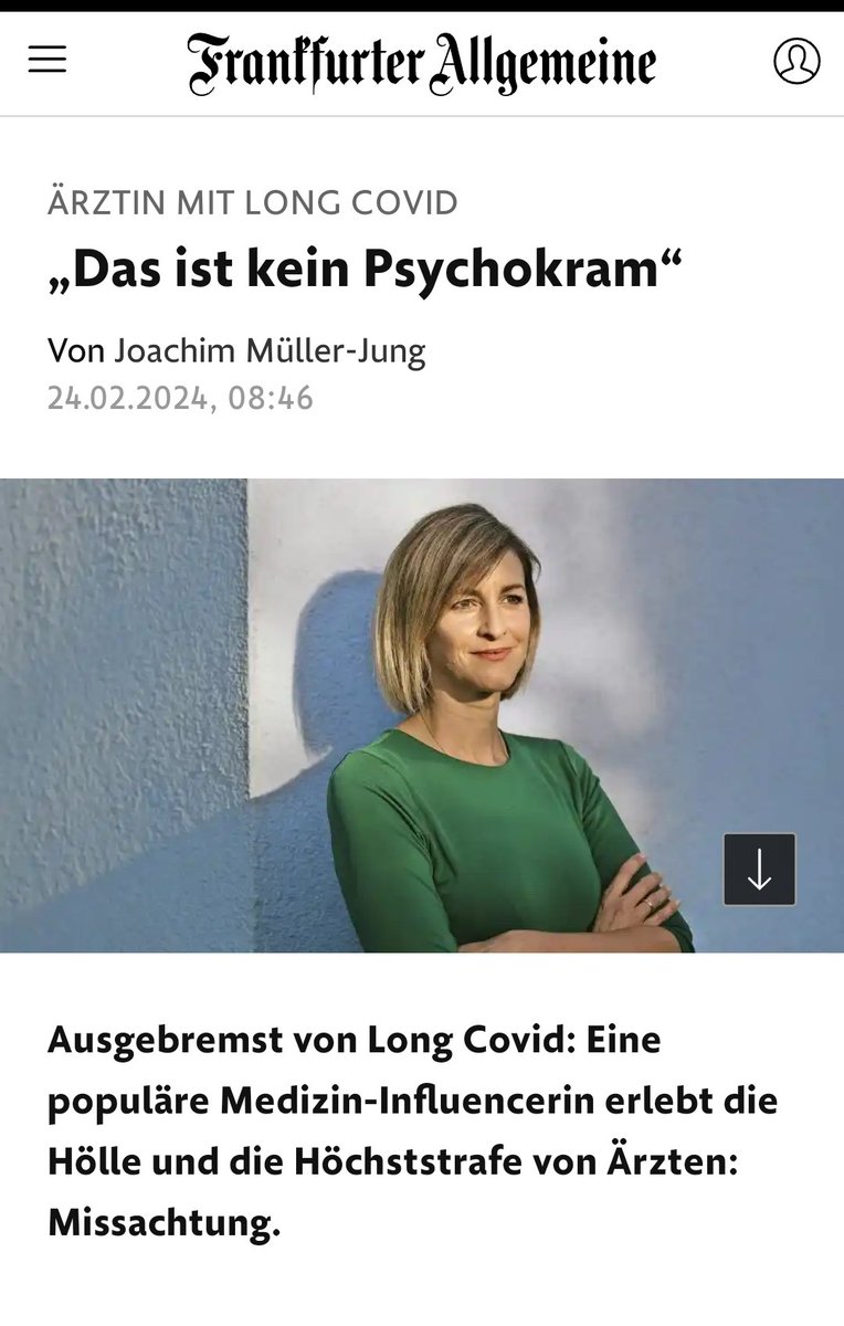 Natürlich ist es für sämtliche Betroffene hilfreich, wenn sich endlich auch bekanntere Stimmen gegen die extrem ungerechten Psychosomatisierung vieler Erkrankungen seit Jahrzehnten einsetzen.

Gleichzeitig tut es weh, zu sehen, dass es dafür erst bekannter Stimmen bedarf. &gt;